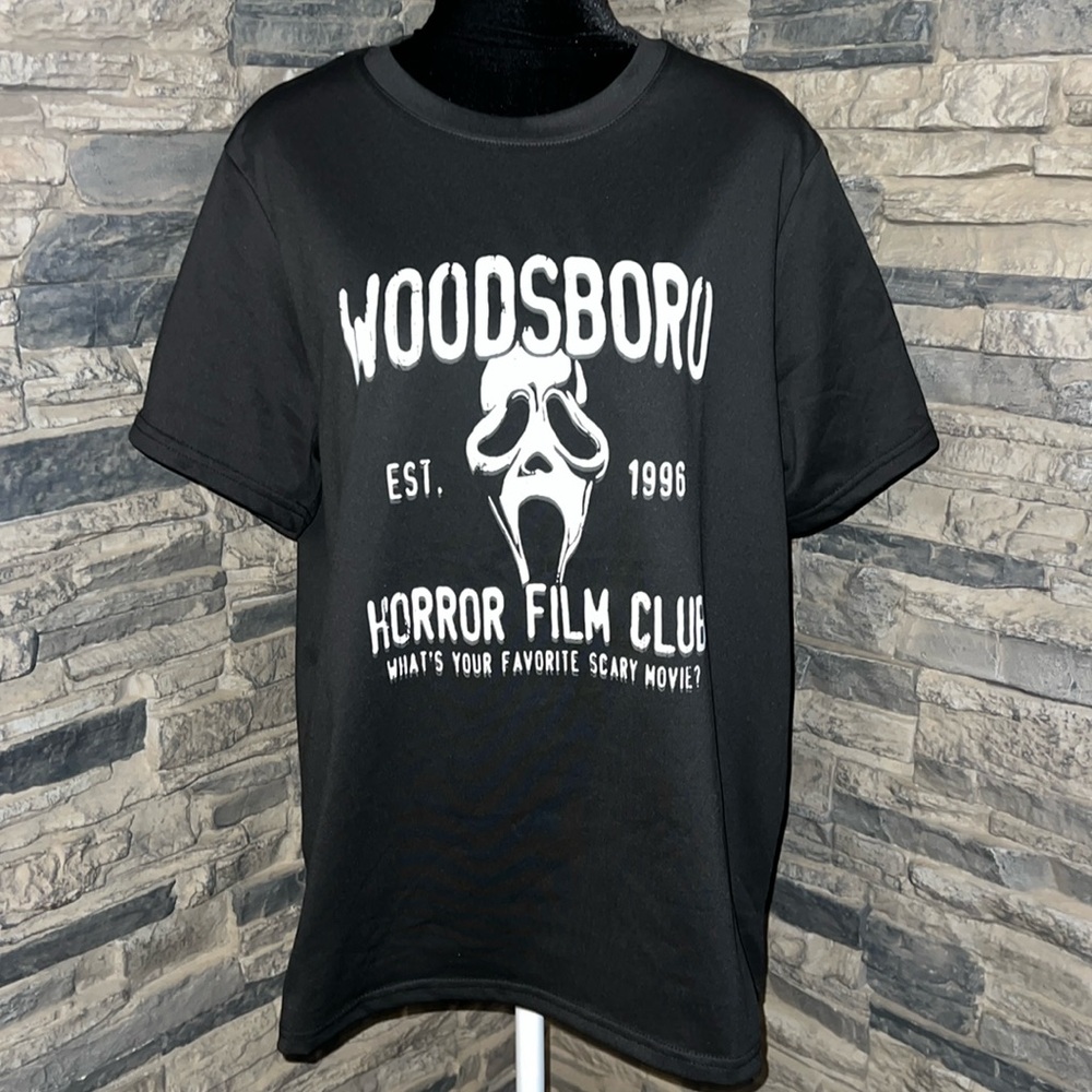 Black Graphic Tee - Woodsboro Horror Film Club
